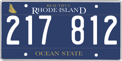 RI license plate 217812