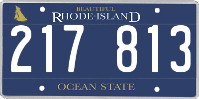 RI license plate 217813