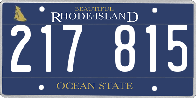 RI license plate 217815