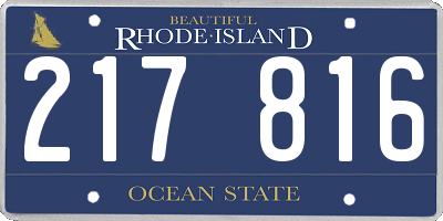 RI license plate 217816