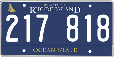 RI license plate 217818