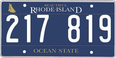 RI license plate 217819
