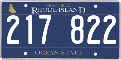 RI license plate 217822
