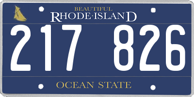 RI license plate 217826