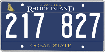 RI license plate 217827