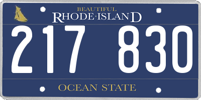 RI license plate 217830