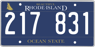 RI license plate 217831