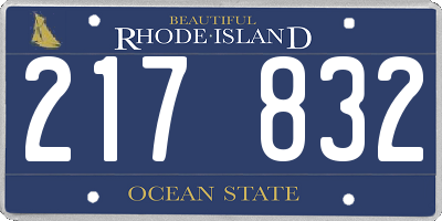 RI license plate 217832