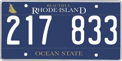 RI license plate 217833