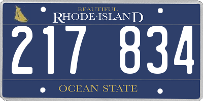 RI license plate 217834