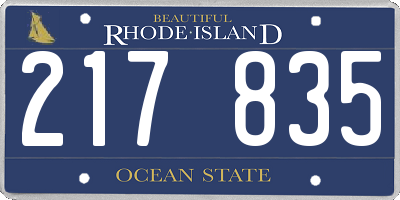 RI license plate 217835