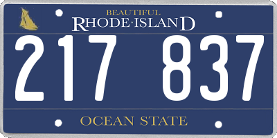 RI license plate 217837