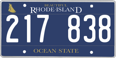 RI license plate 217838