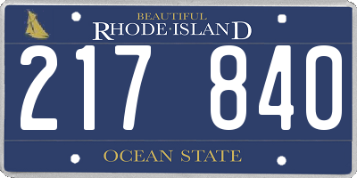 RI license plate 217840