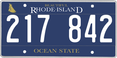 RI license plate 217842