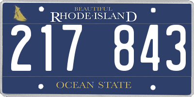 RI license plate 217843
