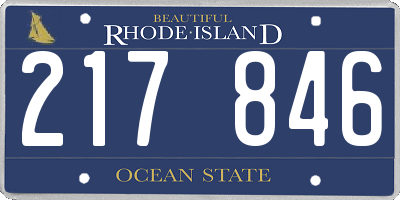 RI license plate 217846