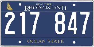 RI license plate 217847