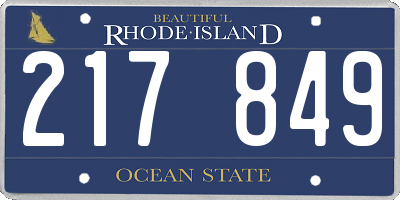RI license plate 217849