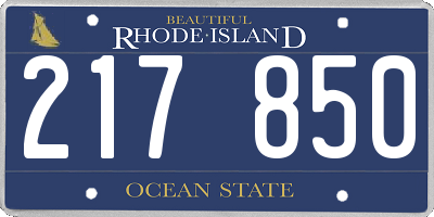 RI license plate 217850