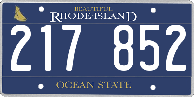 RI license plate 217852