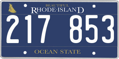 RI license plate 217853