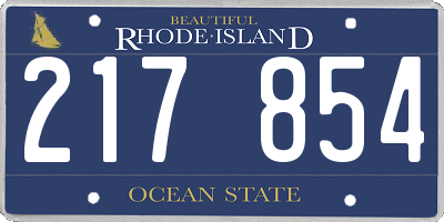 RI license plate 217854
