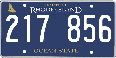 RI license plate 217856