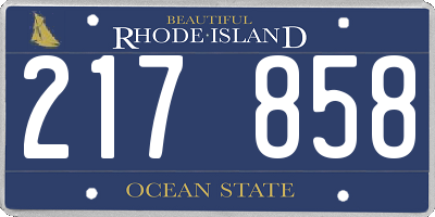 RI license plate 217858