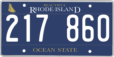 RI license plate 217860