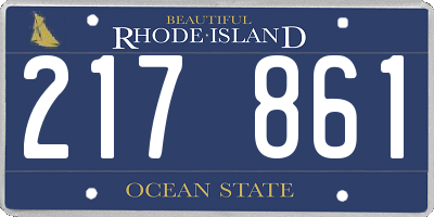 RI license plate 217861