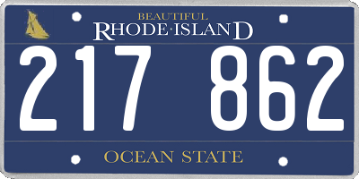 RI license plate 217862