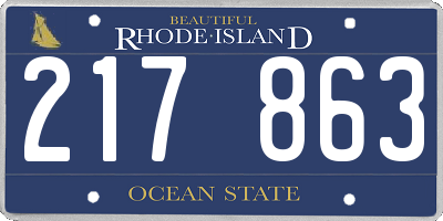 RI license plate 217863