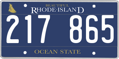 RI license plate 217865