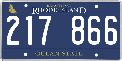 RI license plate 217866