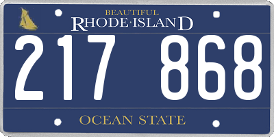 RI license plate 217868