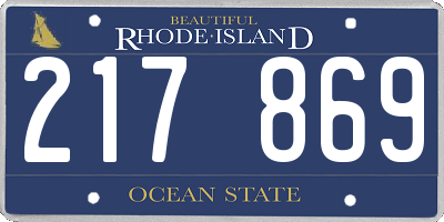 RI license plate 217869