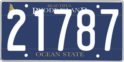 RI license plate 21787