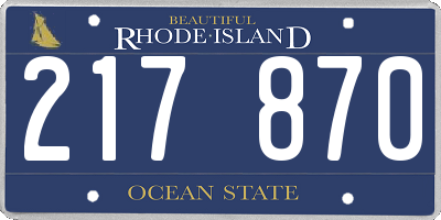 RI license plate 217870