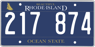 RI license plate 217874
