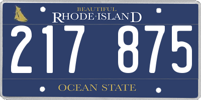 RI license plate 217875