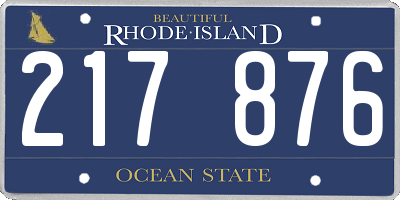 RI license plate 217876