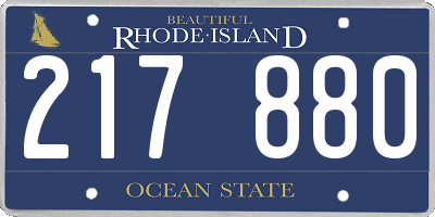 RI license plate 217880