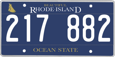 RI license plate 217882