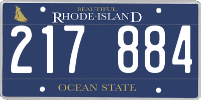 RI license plate 217884