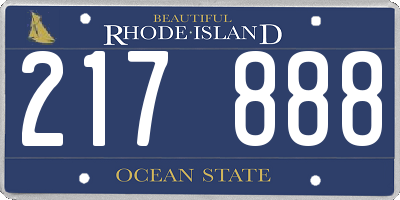 RI license plate 217888