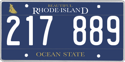 RI license plate 217889