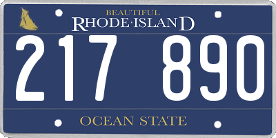RI license plate 217890