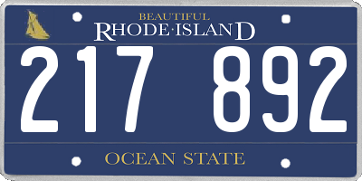 RI license plate 217892