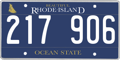 RI license plate 217906